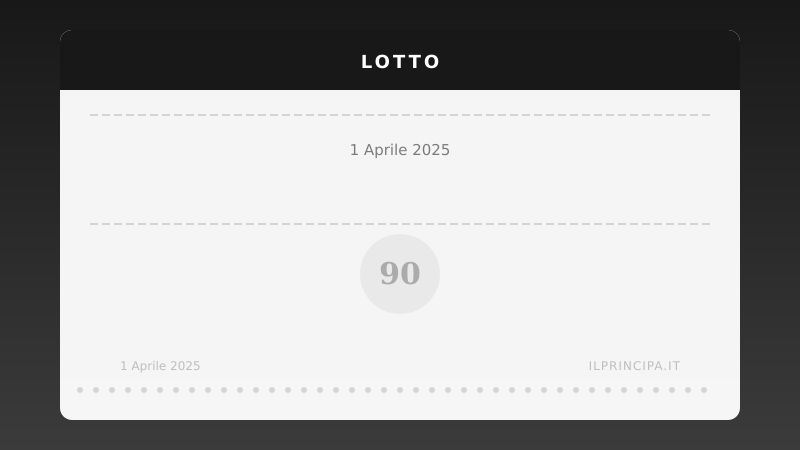 Lotto 1 aprile 2025: ecco i numeri usciti su tutte le ruote