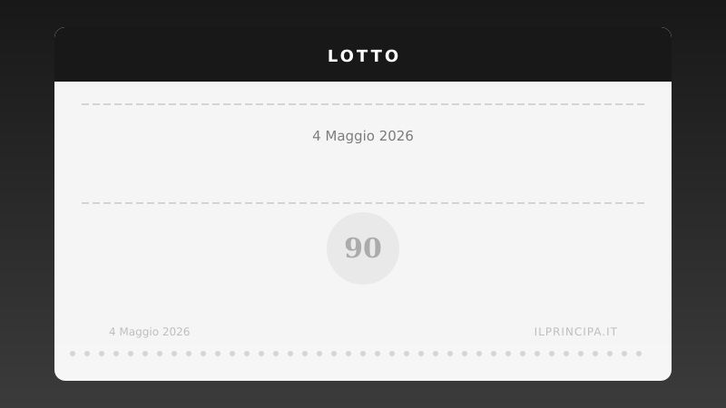 Estrazione Lotto 4 maggio 2026: numeri vincenti del concorso n. 71