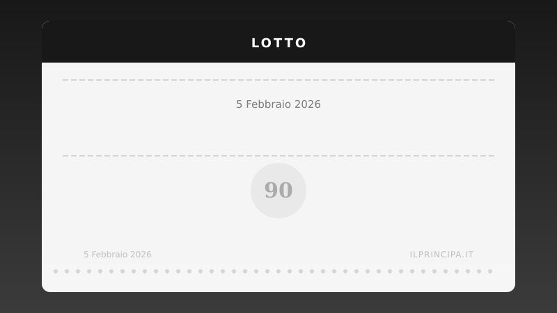 Lotto, estrazione del 05/02/2026: i numeri vincenti ruota per ruota