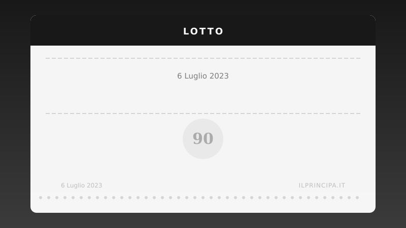 Estrazioni Lotto di giovedì 6 luglio 2023: tutti i numeri sulle 11 ruote