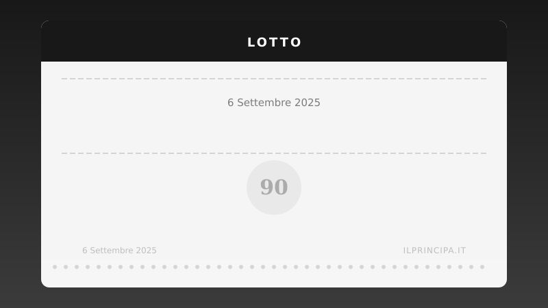Risultati Lotto 6 settembre 2025: la tabella completa