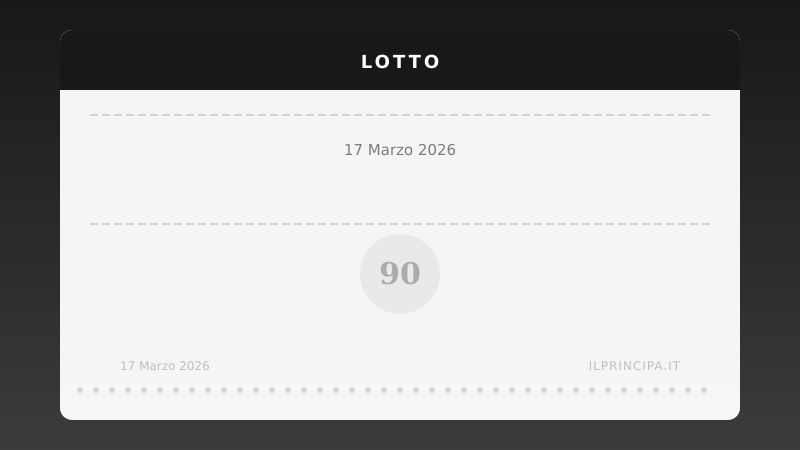 Lotto, estrazione del 17/03/2026: i numeri vincenti ruota per ruota
