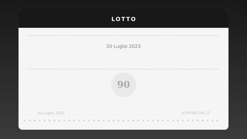Estrazioni Lotto di giovedì 20 luglio 2023: tutti i numeri sulle 11 ruote