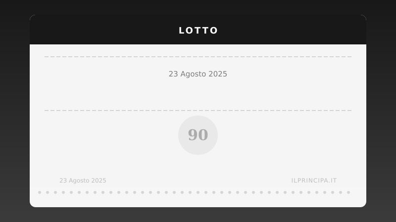 Risultati Lotto 23 agosto 2025: la tabella completa