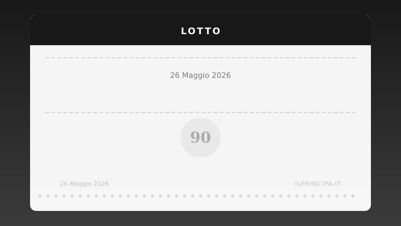 Lotto, estrazione del 26 maggio 2026: i numeri vincenti ruota per ruota