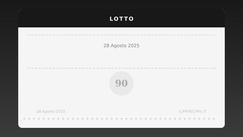 Risultati Lotto 28 agosto 2025: la tabella completa