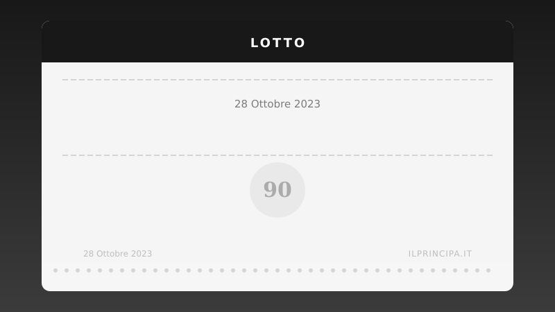 Lotto, estrazione del 28/10/2023: i numeri vincenti ruota per ruota