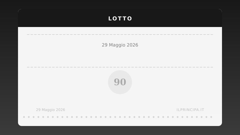 Estrazione Lotto 29 maggio 2026: numeri vincenti del concorso n. 86